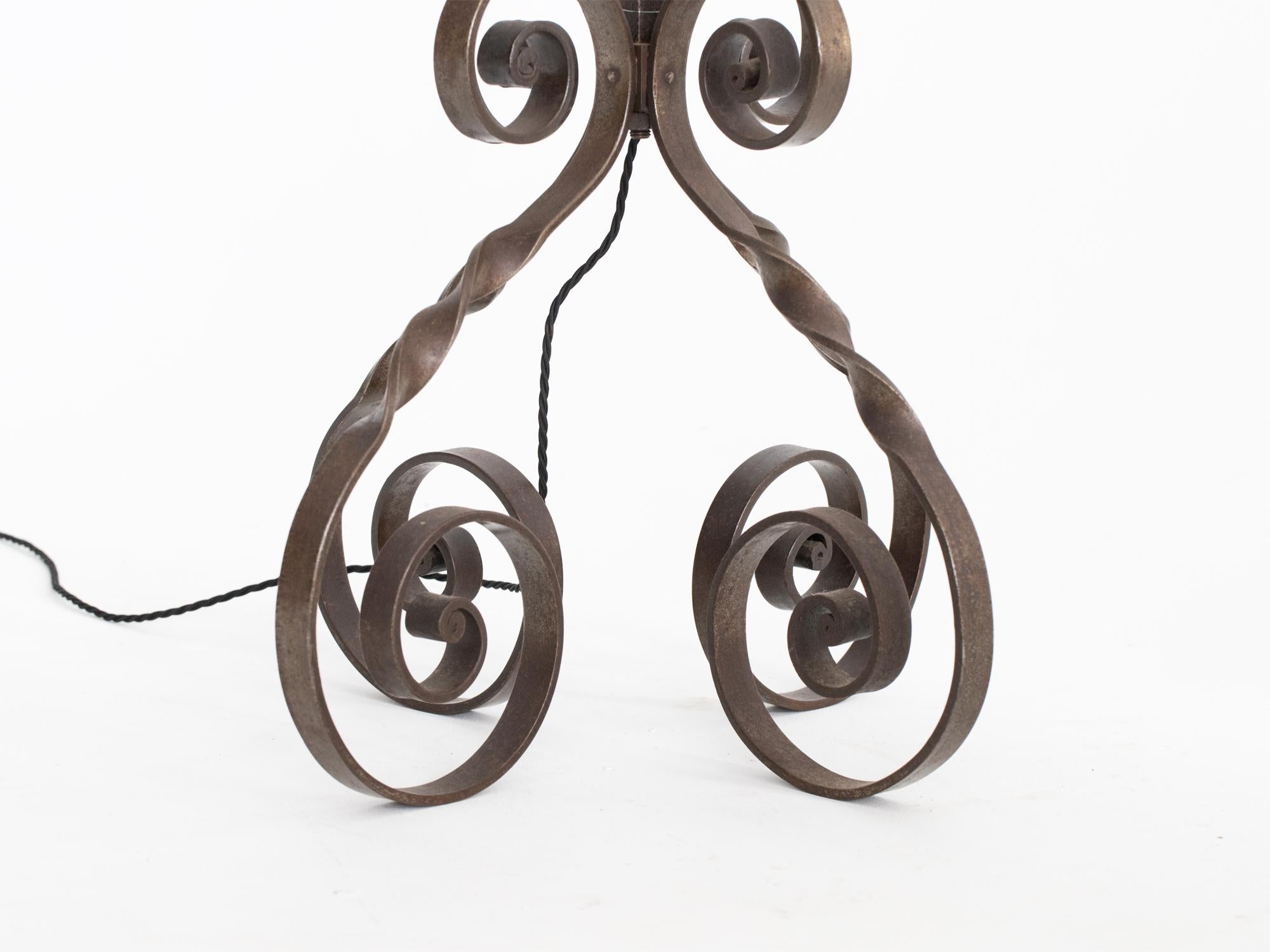1960s French Wrought Iron Floor Lamp For Sale 2