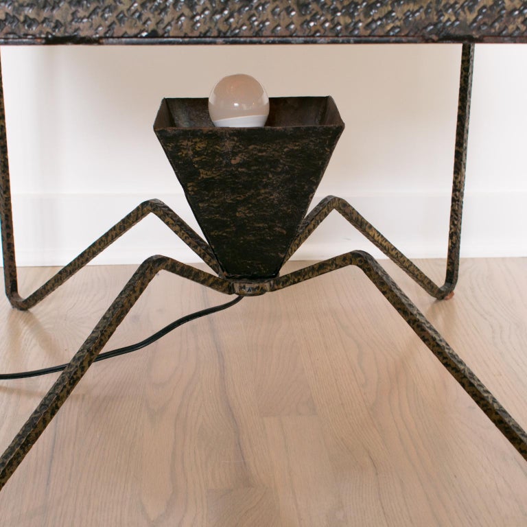 French Wrought Iron Side Coffee Table with Glass Mosaic, 1960s For Sale 14