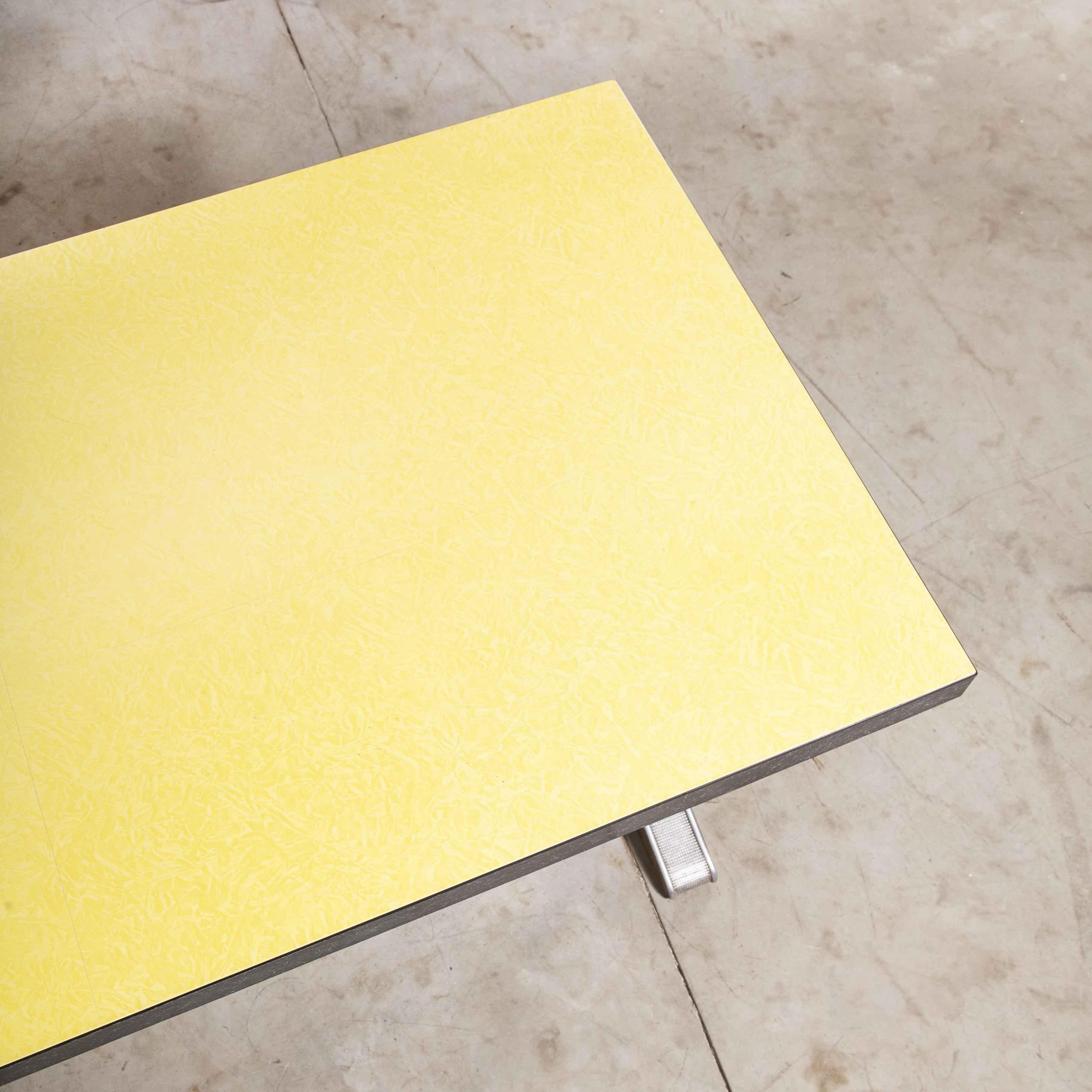 1960’s French Yellow Laminate Dining Table with Aluminium Base, 'Model 779.1' For Sale 3