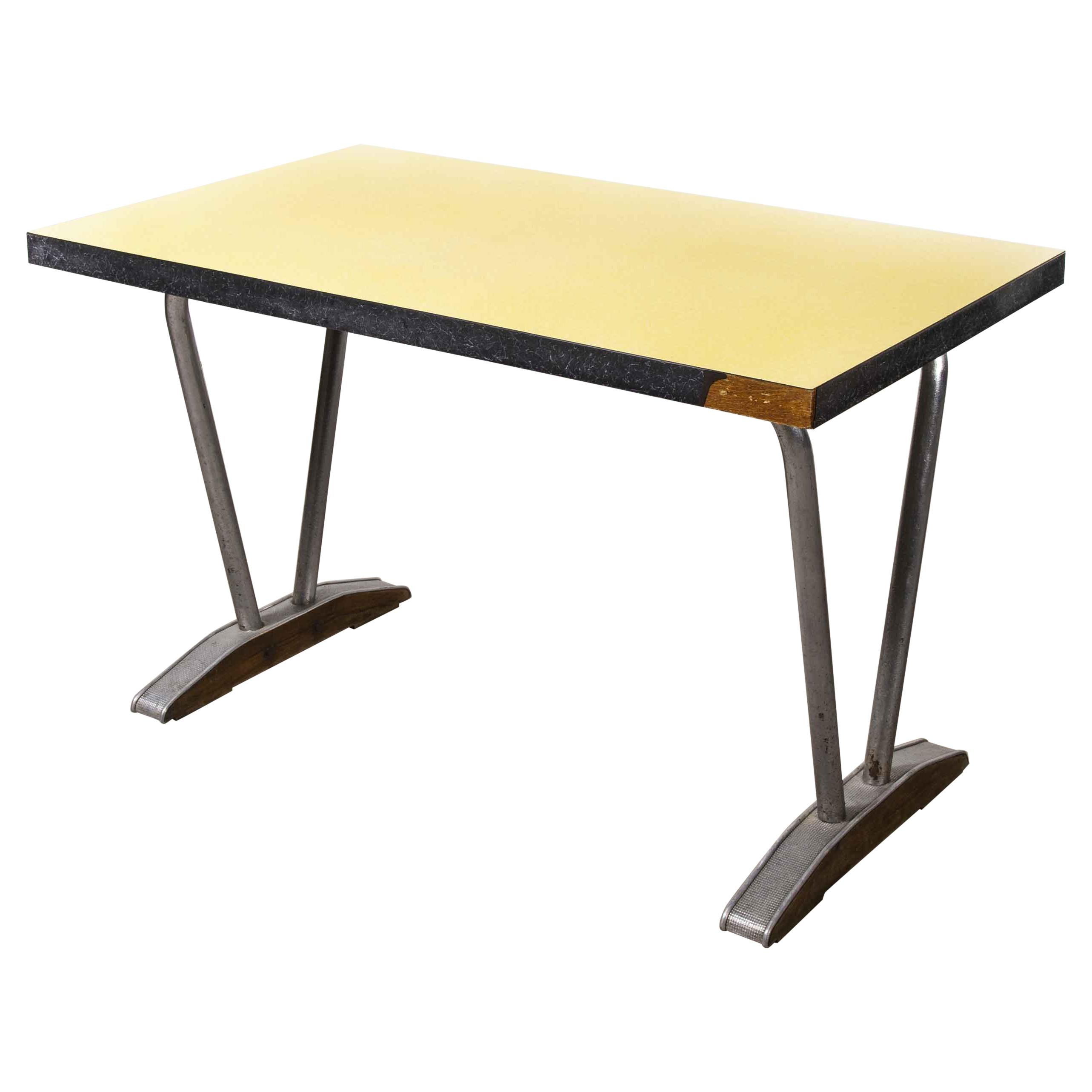 1960’s French Yellow Laminate Dining Table with Aluminium Base, 'Model 779.2'