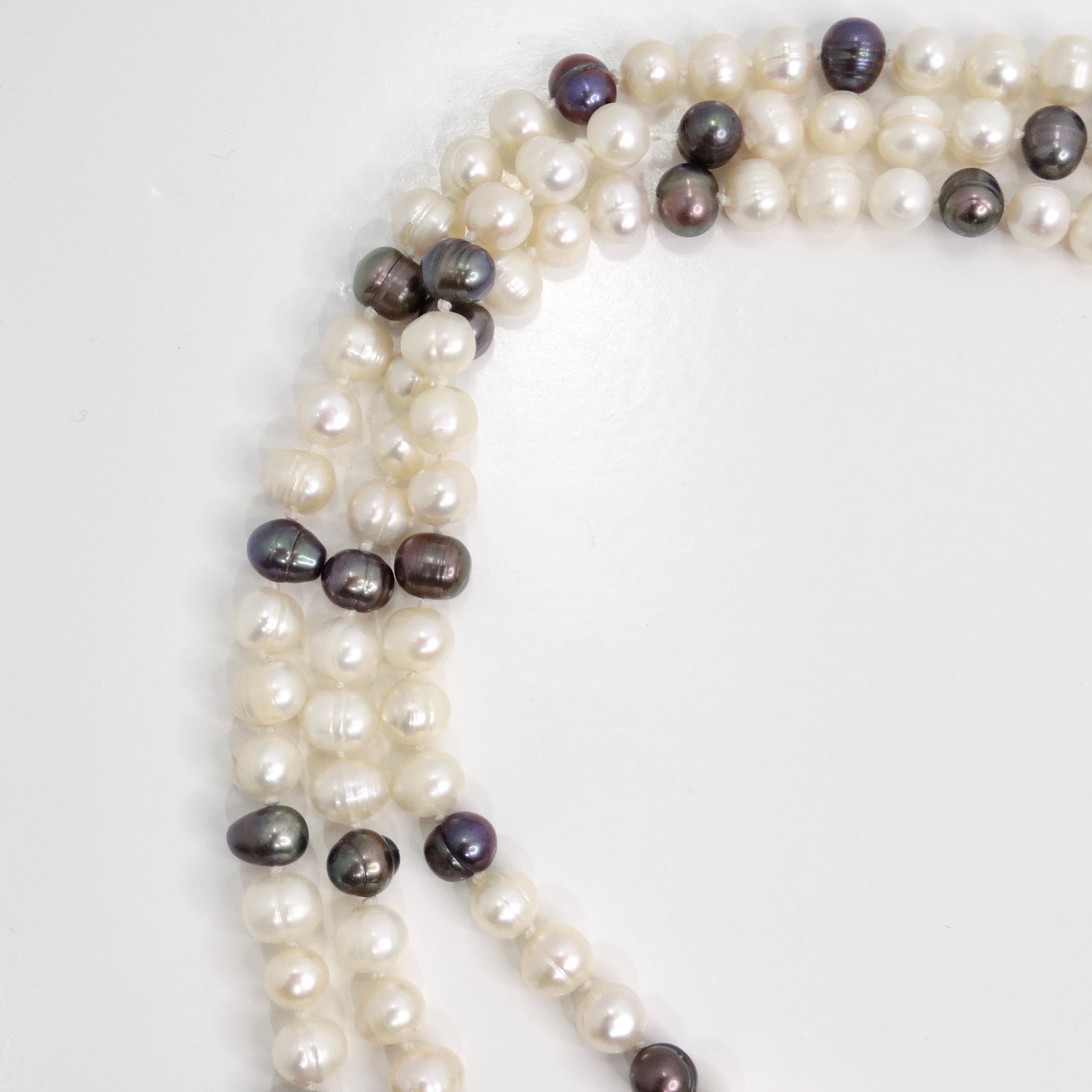 Collier de perles d'eau douce des années 1960 Unisexe en vente
