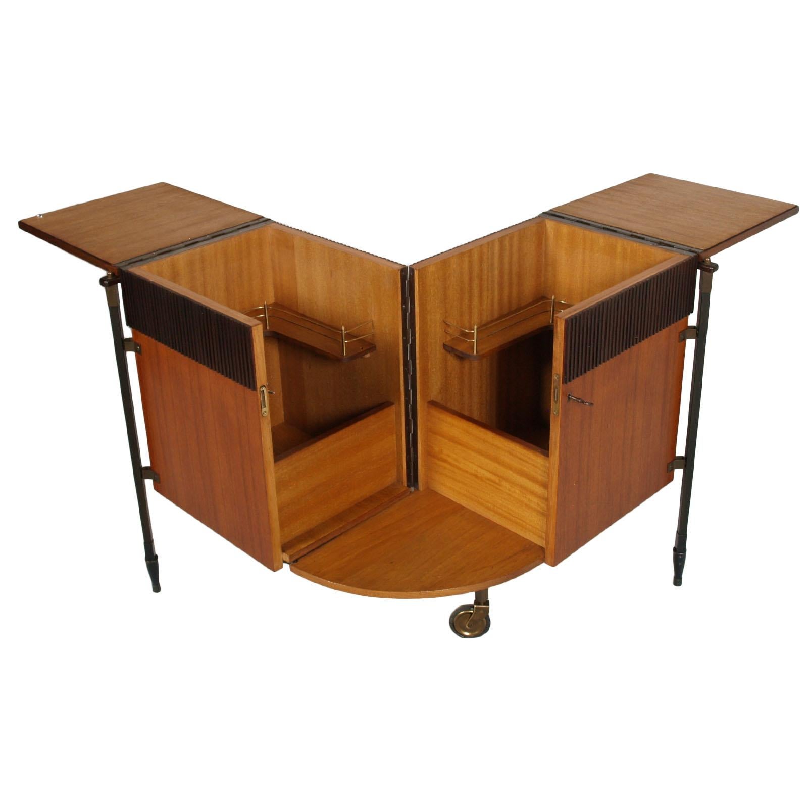 1960s particular Italian folding cocktail bar cabinet by 