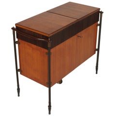 1960s from Cantù Folding Cocktail Bar Cabinet in Teak Franco Albini Attributed