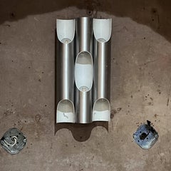 1960s Fuga Metal Tubular Wall Sconce Maija Liisa Komulainen RAAK Amsterdam