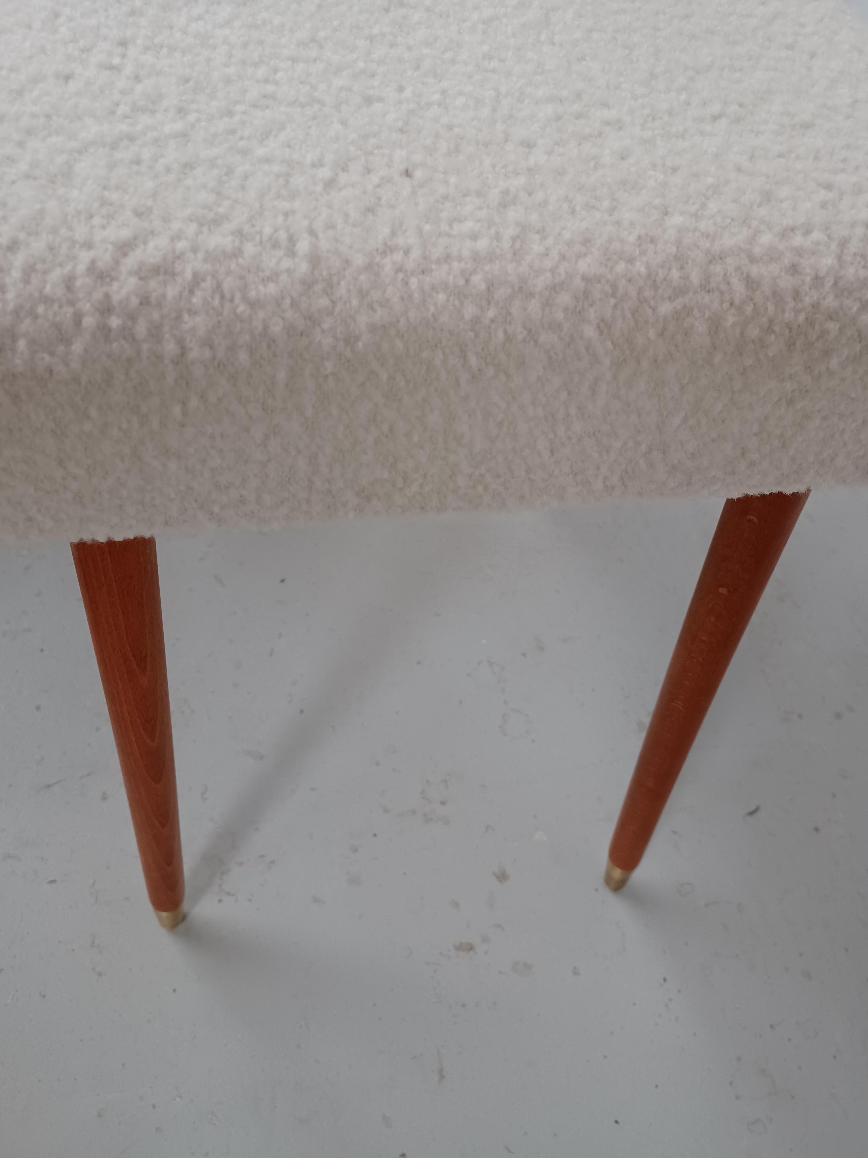 Beech 1960s Fully Restored and Reupholstered Danish Footstool For Sale