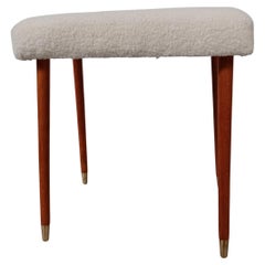 Retro 1960s Fully Restored and Reupholstered Danish Footstool