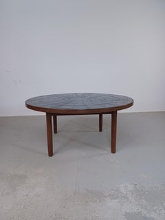 1960s Fully Restored Coffee Table with Bjorn Wiinblad Decorated Tiled Table Top.