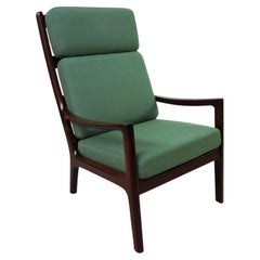 Vollständig restaurierter, anpassbarer Ole Wanscher-Mahagoni-Loungesessel, 1960er Jahre