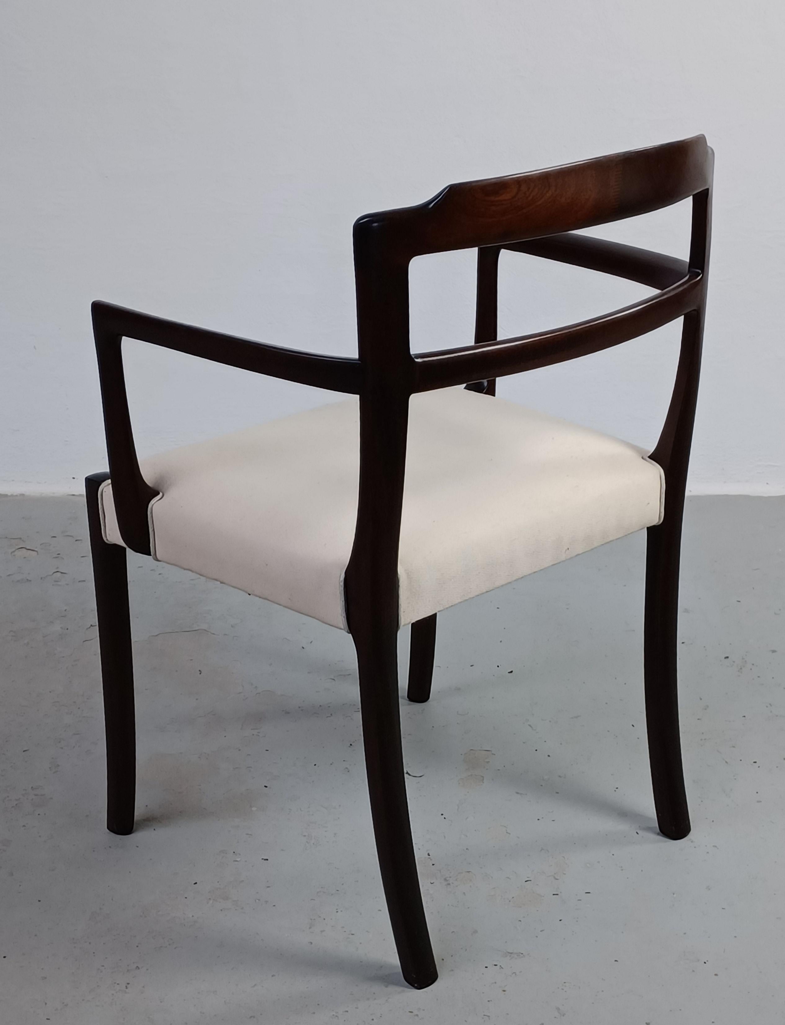 Mid-20th Century 1960's Fully Restored Danish Ole Wanscher Mahogany Arm Chair Custom Upholstery For Sale