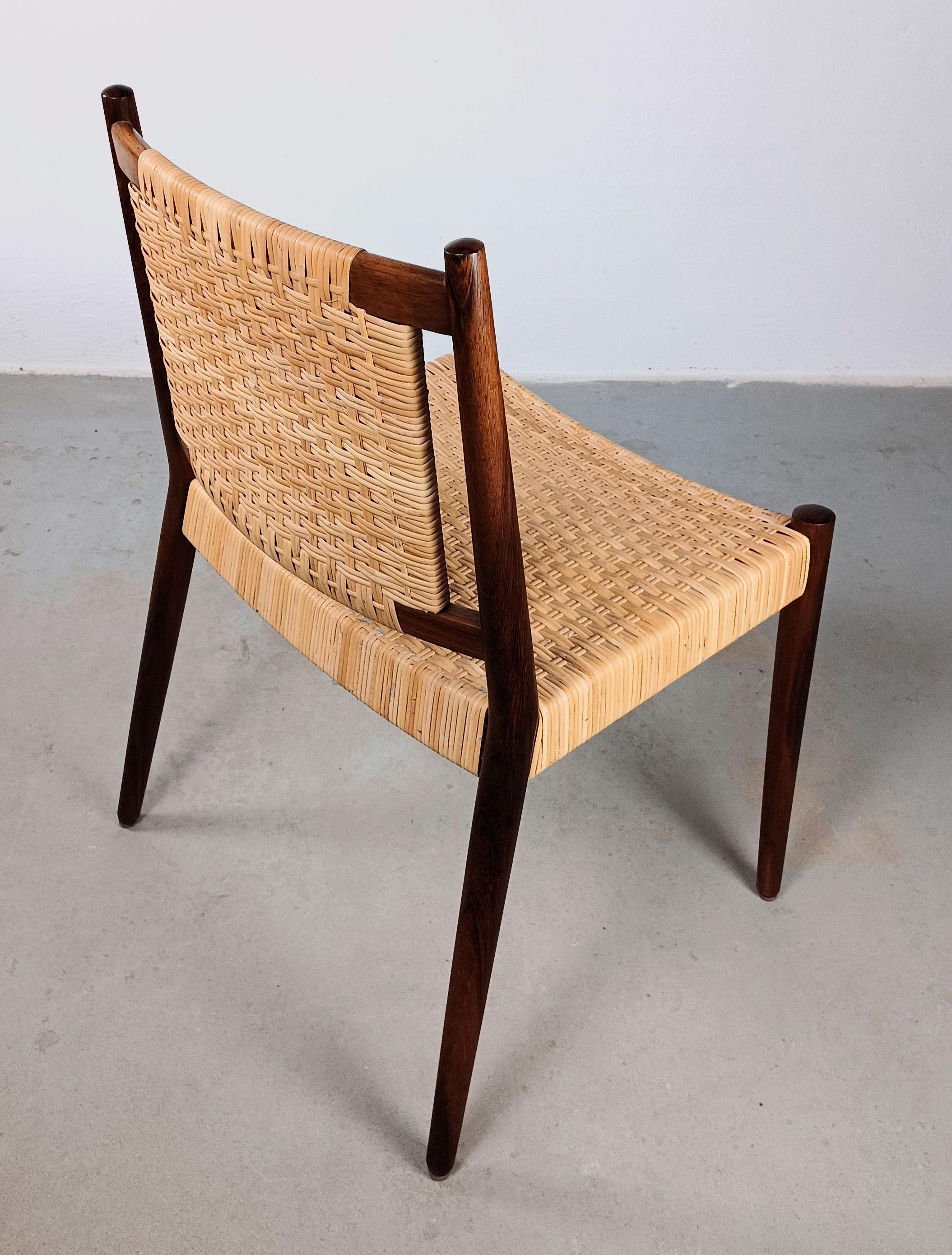 1960s Fully restored Danish Steffen Syrach-Larsen Rosewood Side Chair  For Sale 5