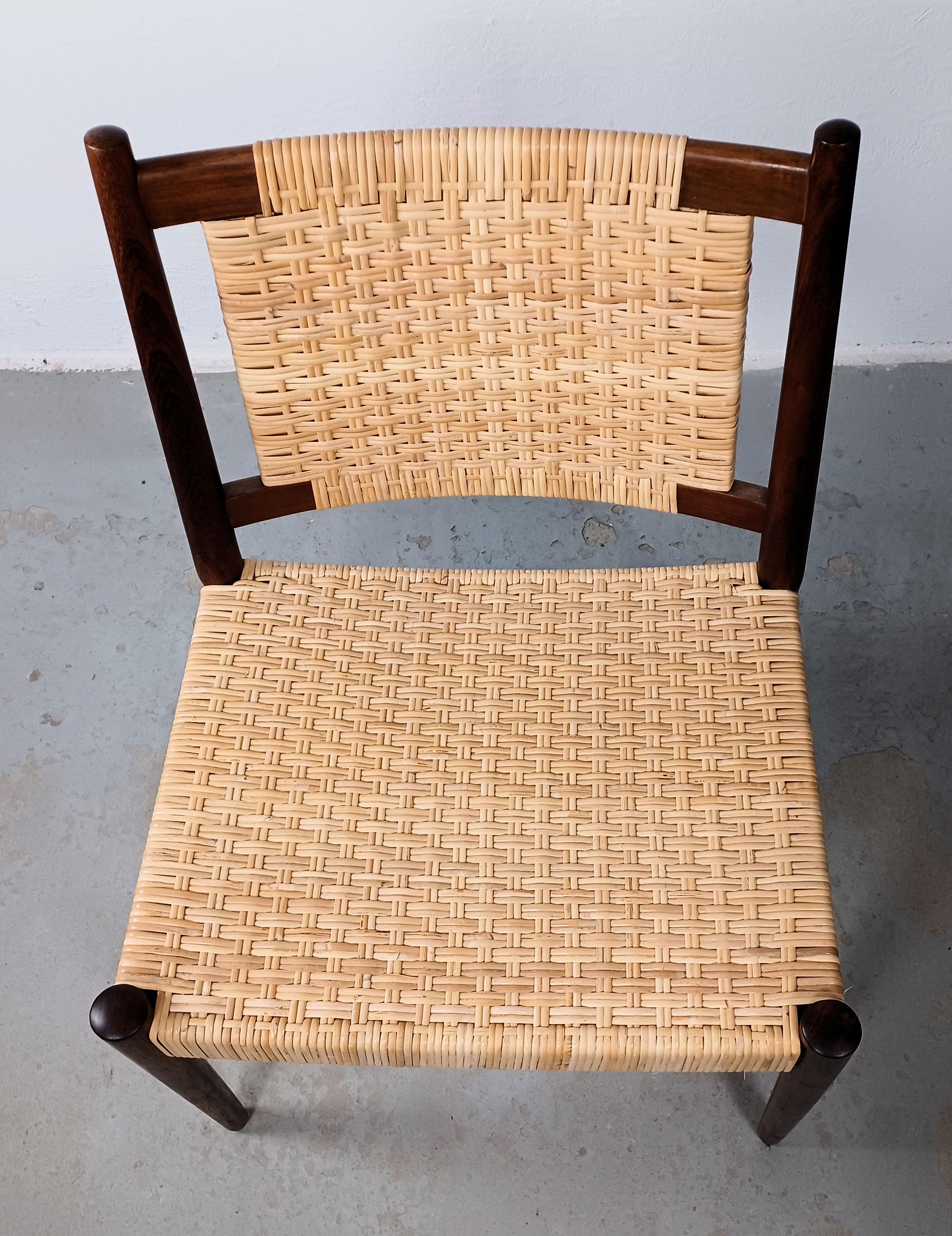 Hand-Crafted 1960s Fully restored Danish Steffen Syrach-Larsen Rosewood Side Chair  For Sale