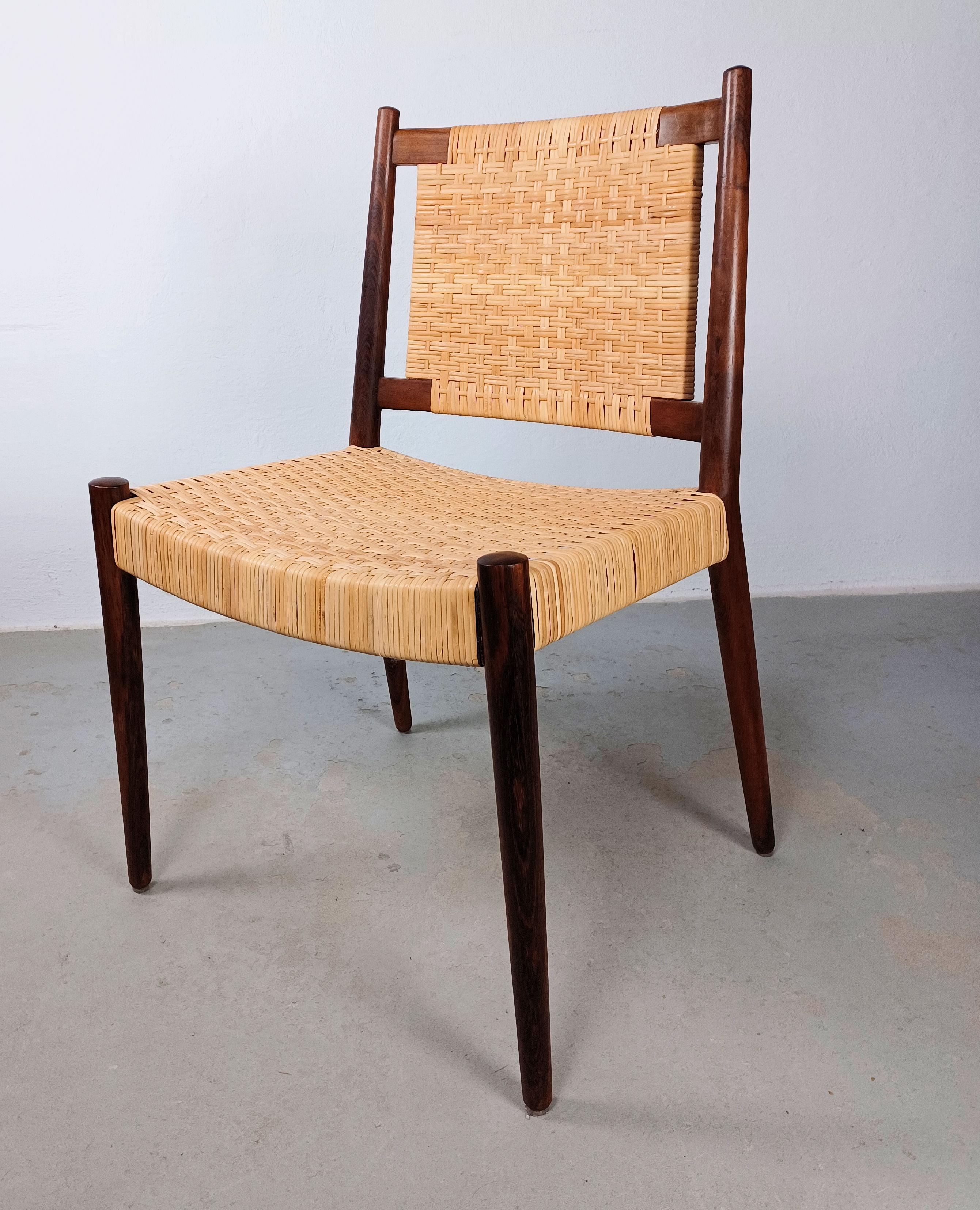 1960s Fully restored Danish Steffen Syrach-Larsen Rosewood Side Chair  In Good Condition For Sale In Knebel, DK