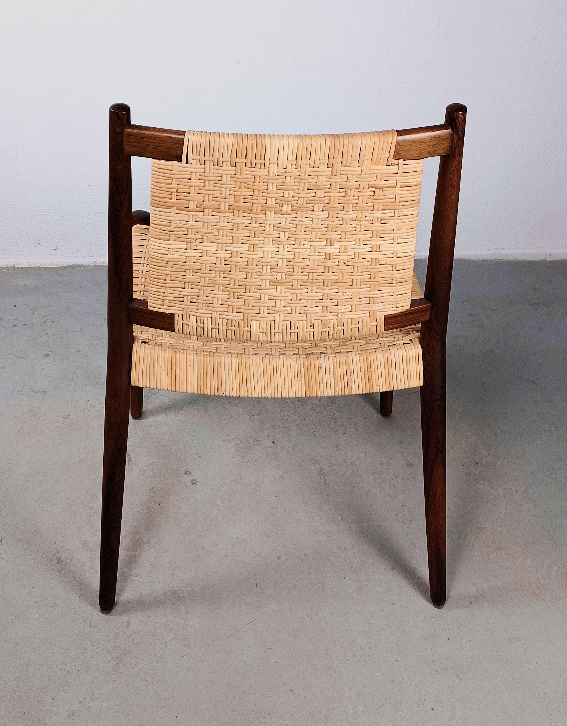 1960s Fully restored Danish Steffen Syrach-Larsen Rosewood Side Chair  For Sale 3