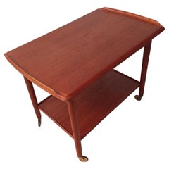 1960s Fully Restored Danish Teak Bar Cart with Integrated Tray