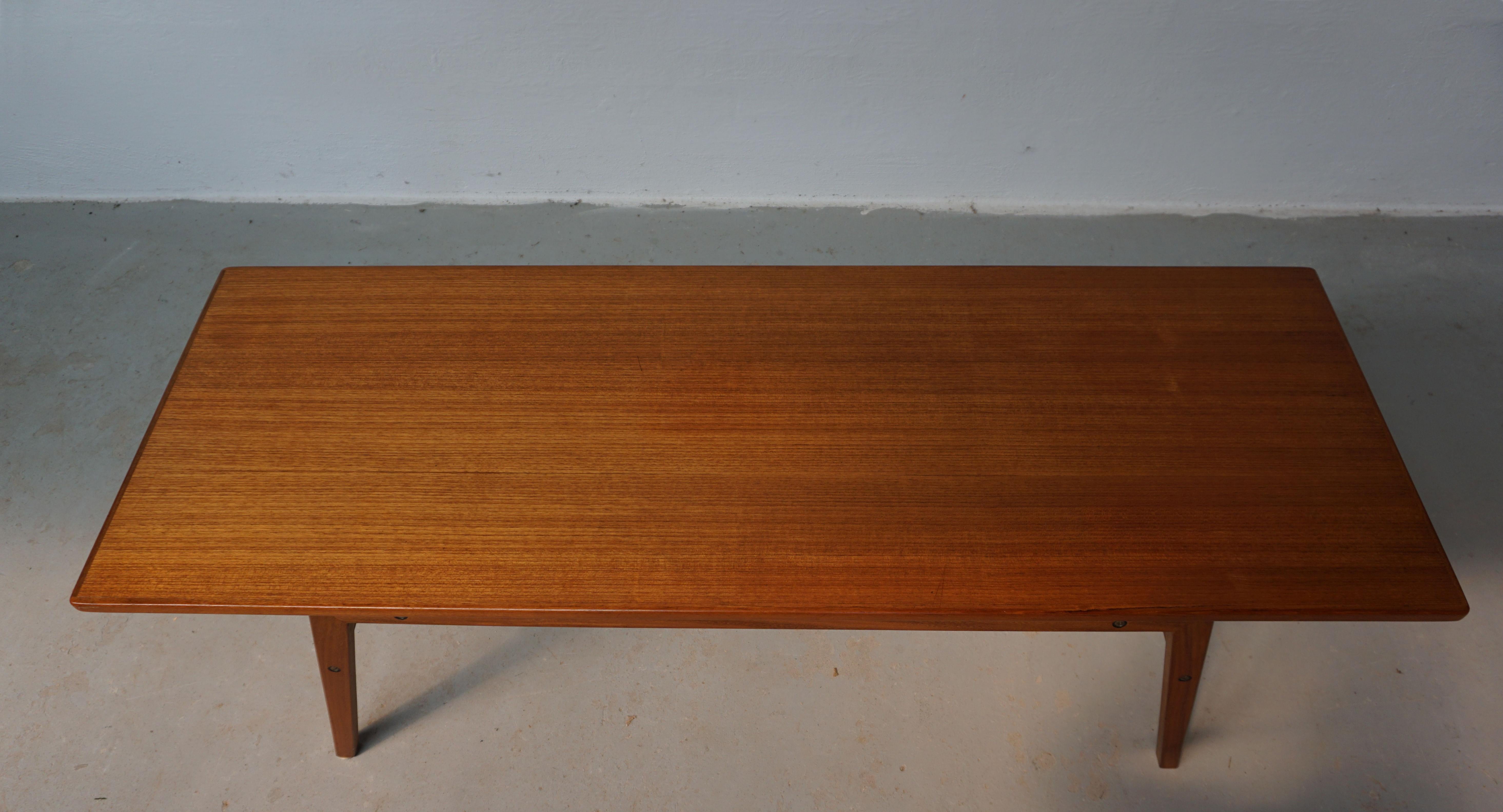 Scandinavian Modern 1960s Fully Restored Danish Teak Coffee Table Attributed to Arne Hovmand-Olsen For Sale