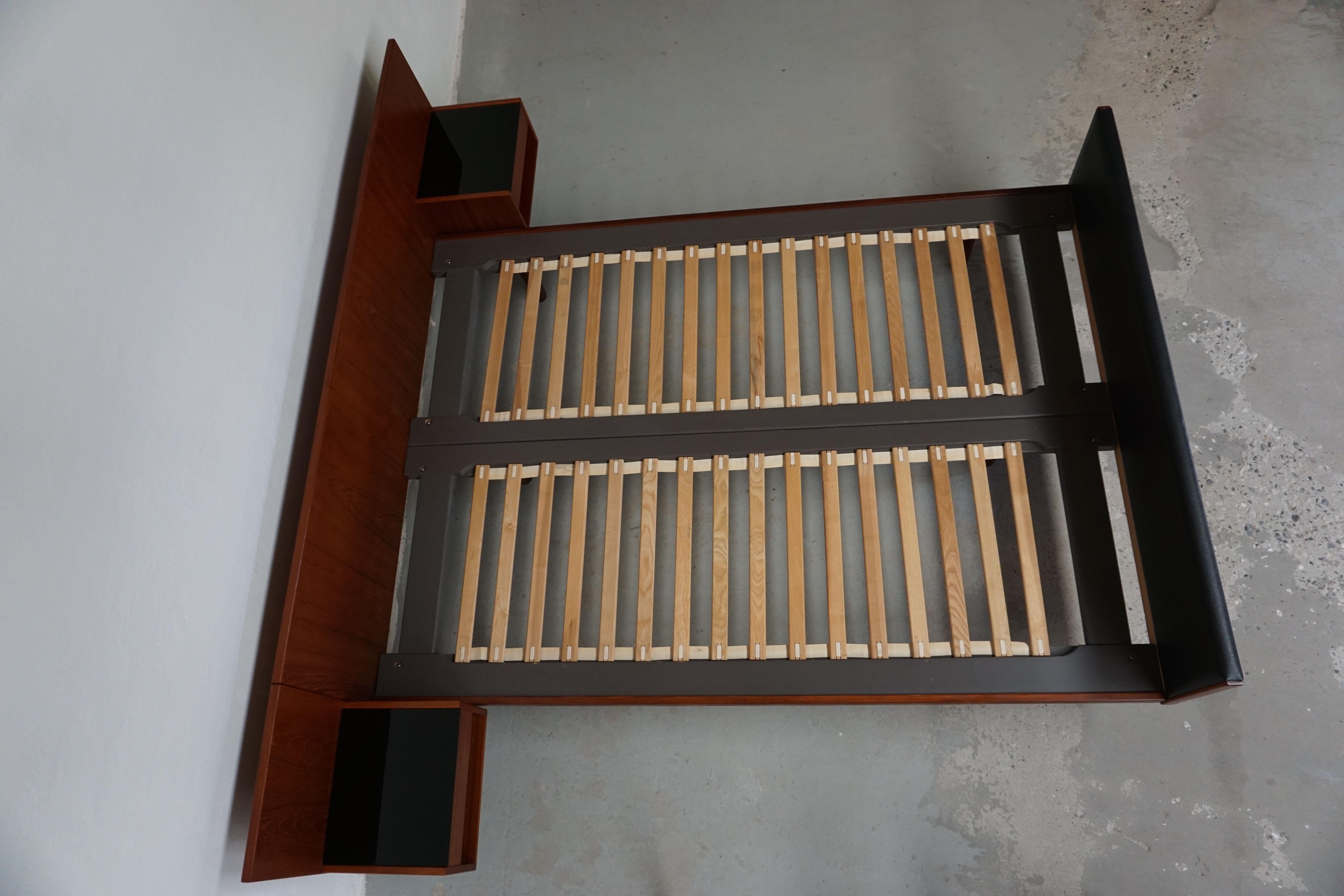 Danish 1960s Fully Restored Hans J. Wegner Bed and Nightstands in Teak by GETAMA For Sale