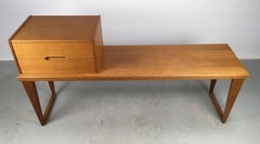 1960s Fully Restored Kai Kristiansen Oak Side Table with Chest of Drawers