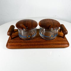 1960s Fun Condiment Server Set with Spoons Teak by GoodWood