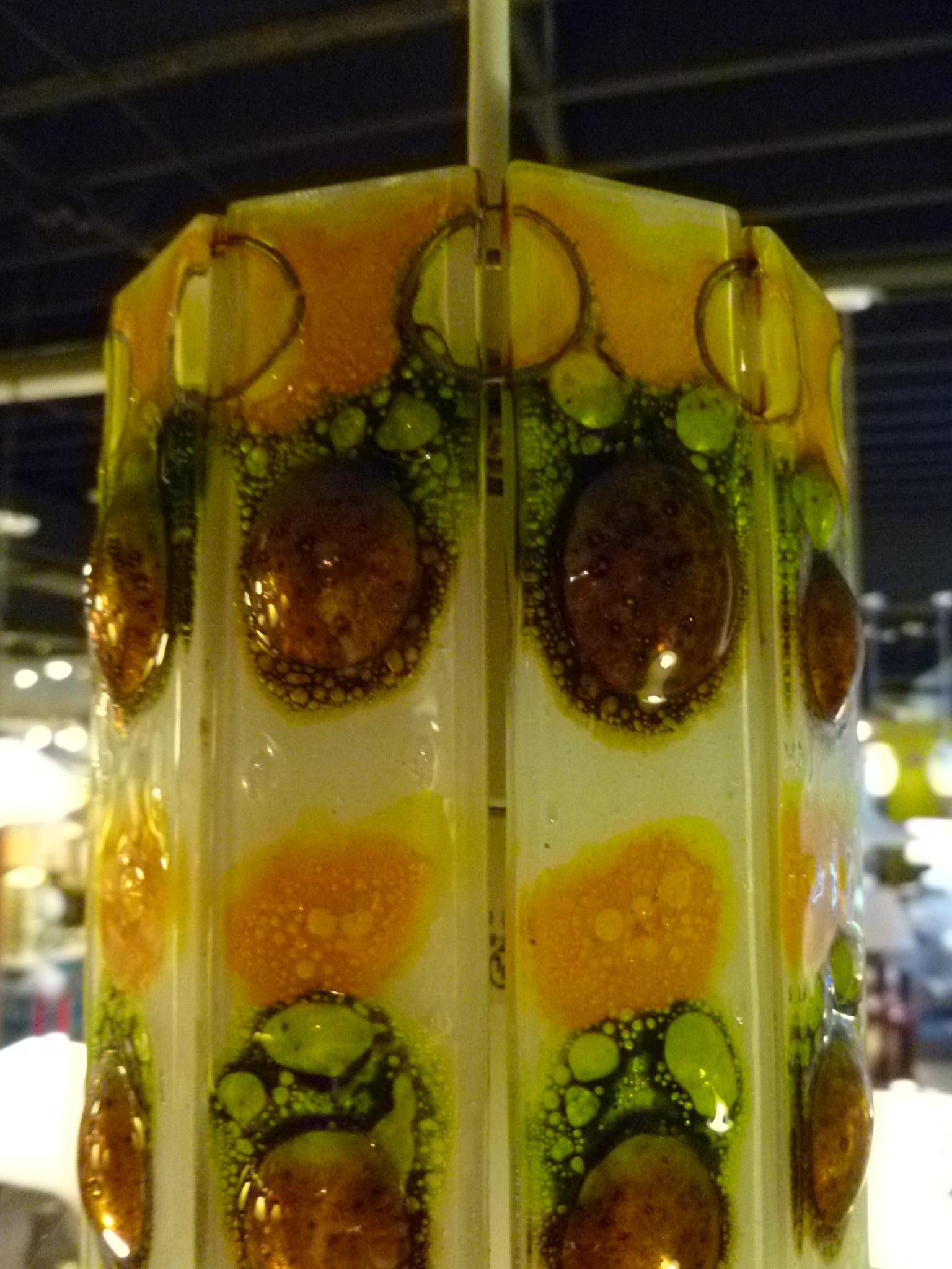 1960s Fused Art Glass Pair Pendants in the Style of Michael and Frances Higgins 5