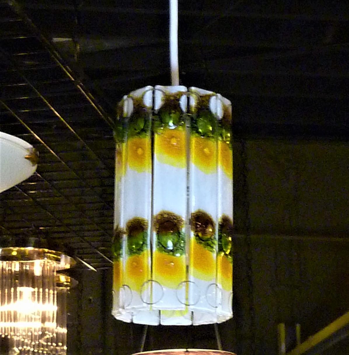 1960s Fused Art Glass Pair Pendants in the Style of Michael and Frances Higgins In Good Condition In Miami, FL