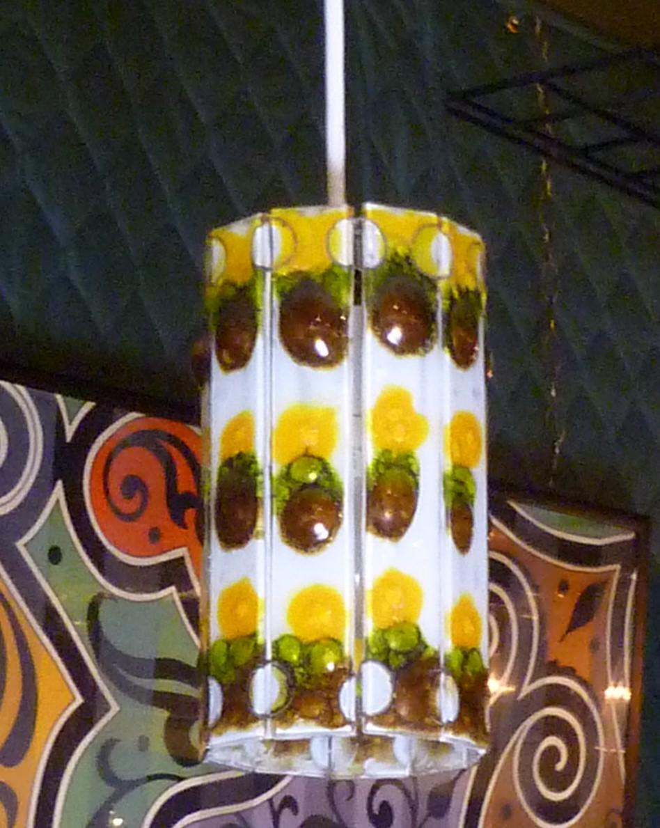 1960s Fused Art Glass Pair Pendants in the Style of Michael and Frances Higgins 1