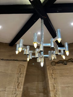 1960s Chandelier Futura Metal by Sciolari Italy