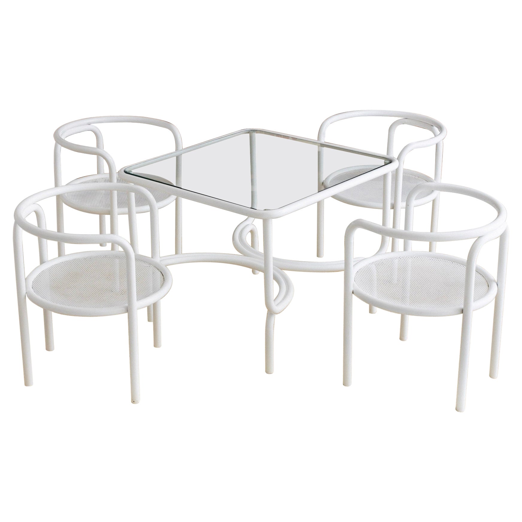 1960s Gae Aulenti Tubular “Locus Solus” Dining Set for Poltronova