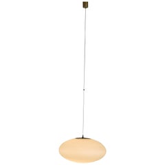 1960s Gaetano Sciolari Italian Glass and Brass Pendant Lamp for Stilnovo