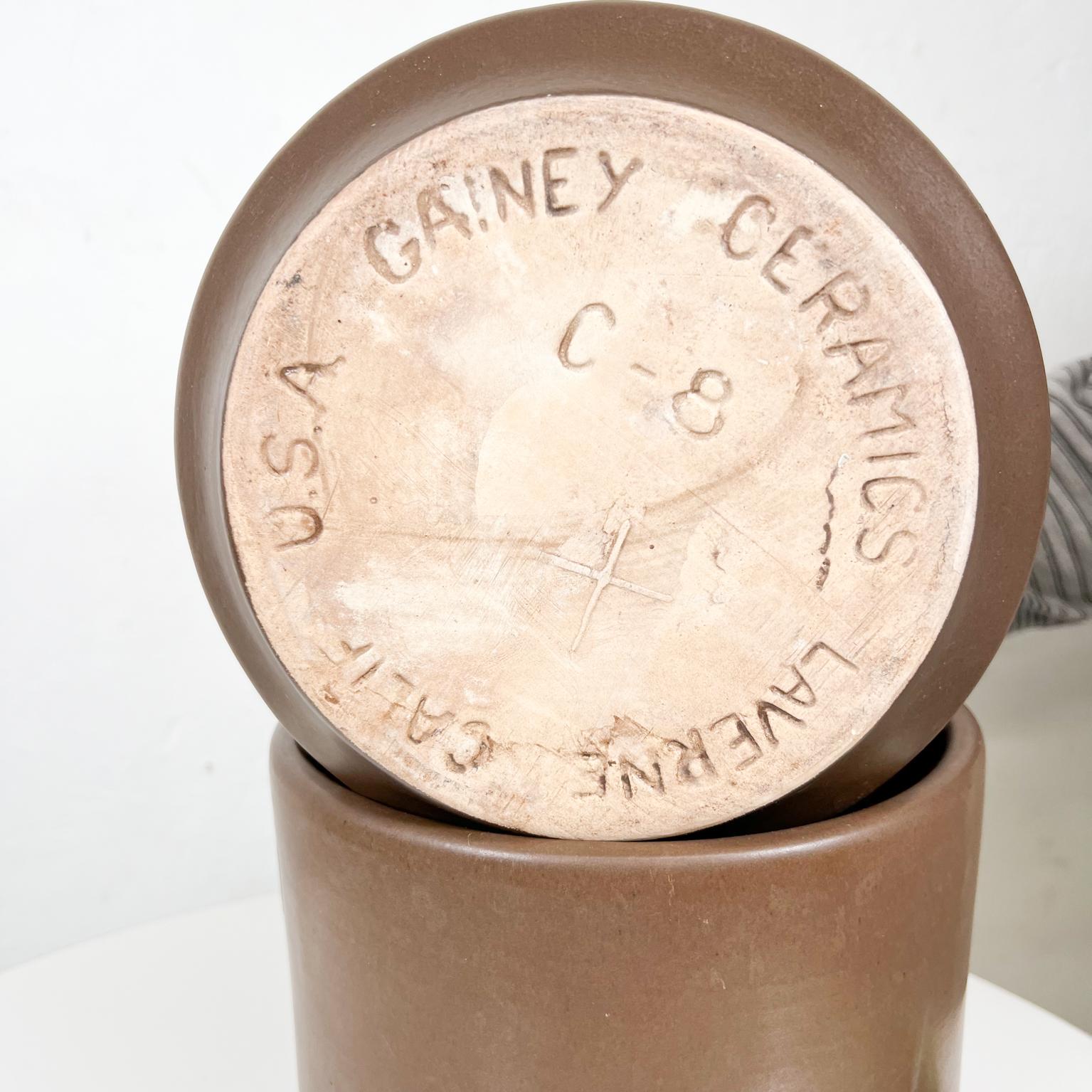 1960s Gainey Ceramics Architectural Modern Pottery Planter Set La Verne, Calif 5