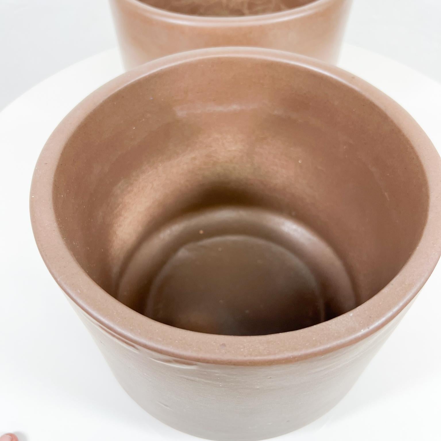 1960s Gainey Ceramics Architectural Modern Pottery Planter Set La Verne, Calif 1