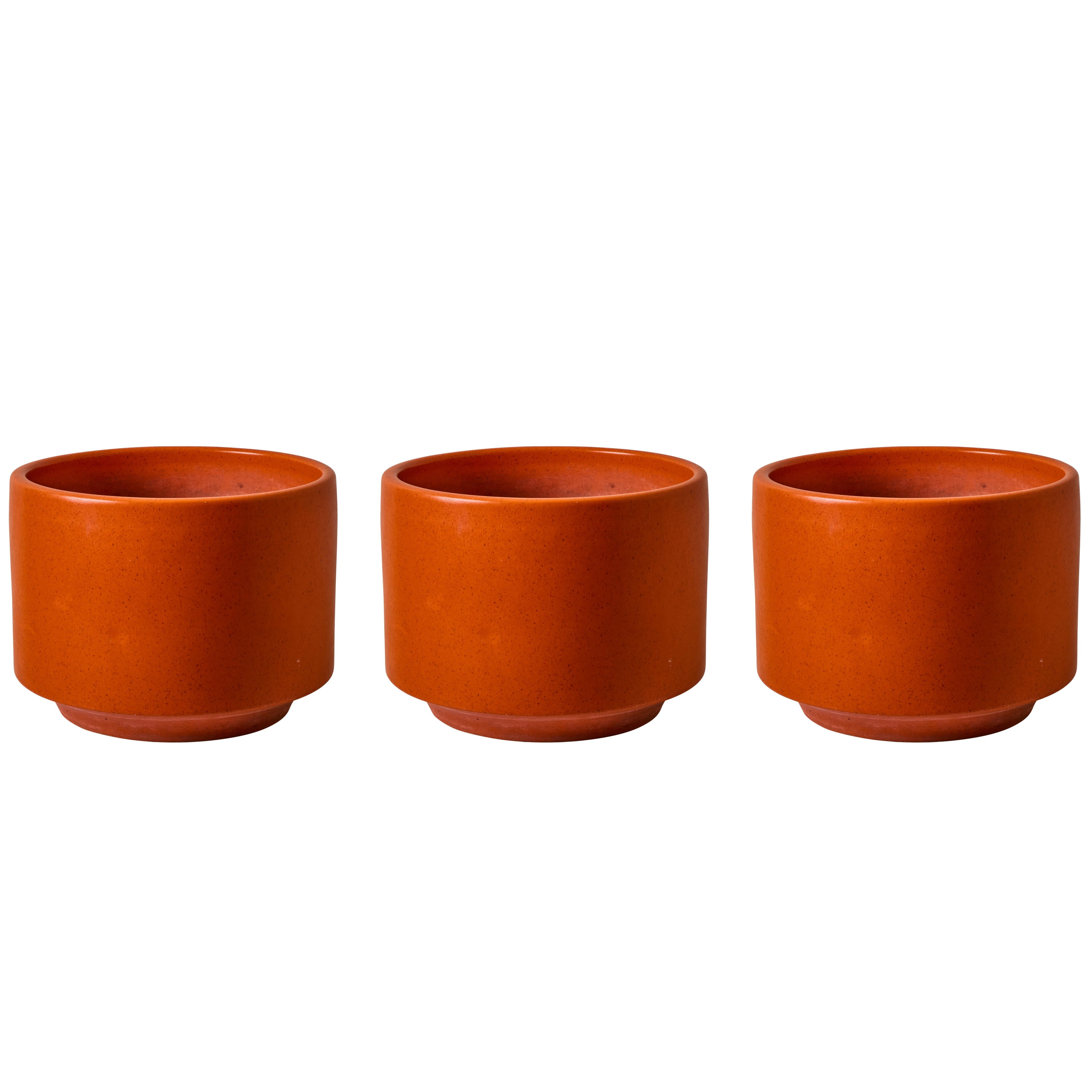 1960s Gainey Orange Glazed Planter.

Executed in matte orange glazed ceramic. A very clean and increasingly rare example attributed to iconic ceramics manufacturer Gainey Ceramics, circa 1960s. Drilled, structurally sound and highly presentable.