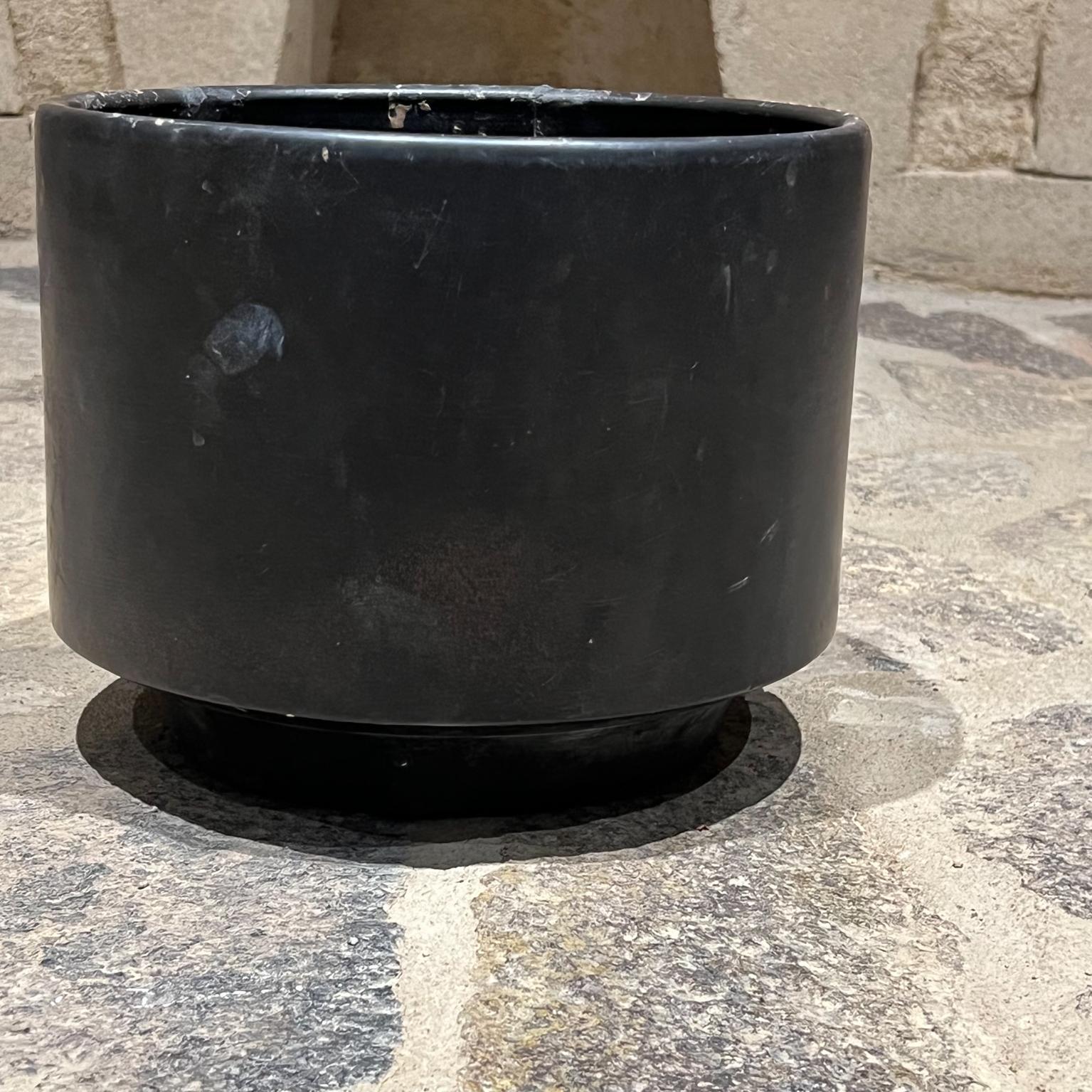 Mid-20th Century 1960s Gainey Pottery Black Planter Footed Pot Architectural Modern Calif For Sale