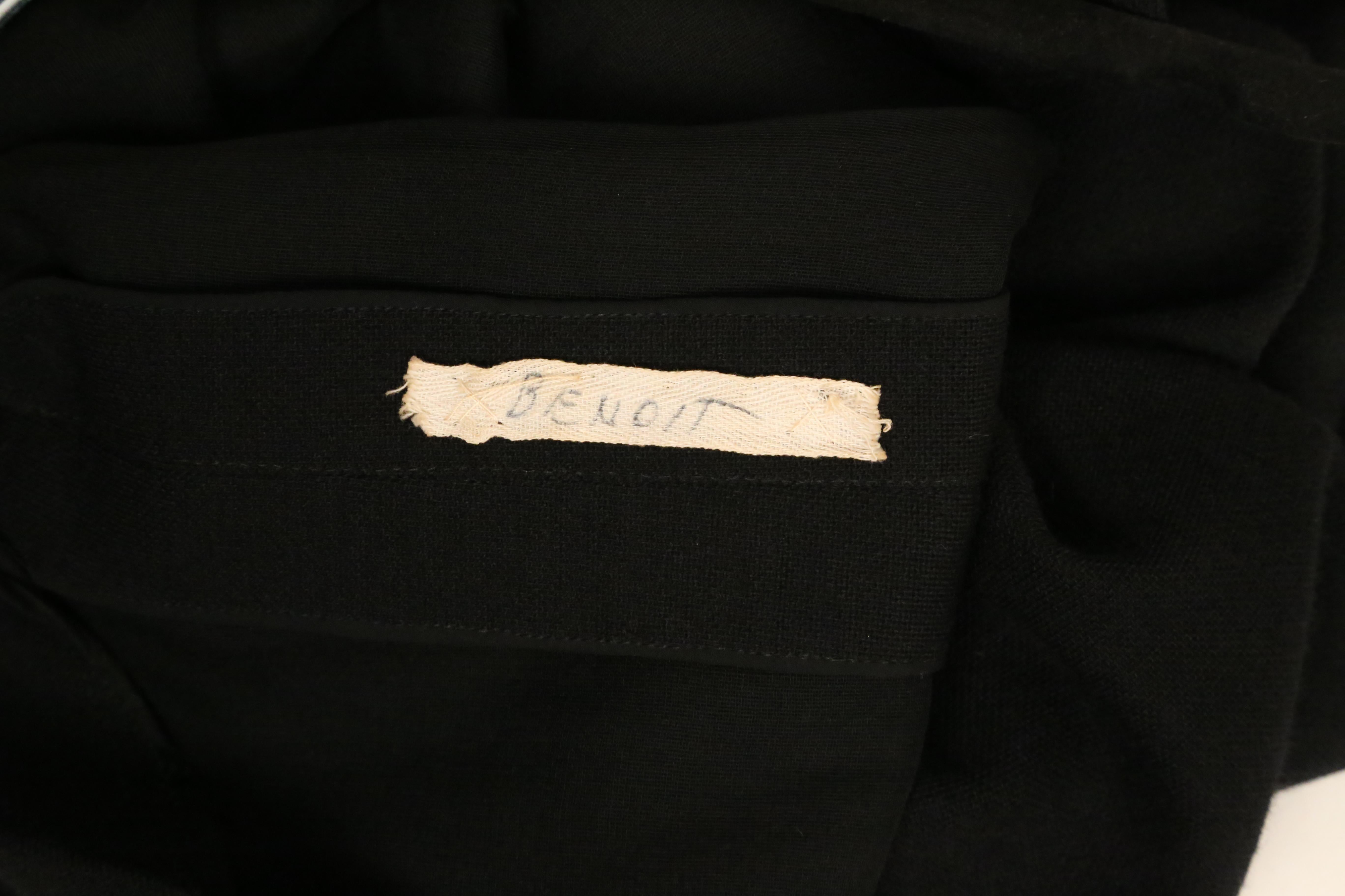 Robe bustier en laine noire GALANOS des années 1960 avec couture et ourlet asymétriques en vente 5