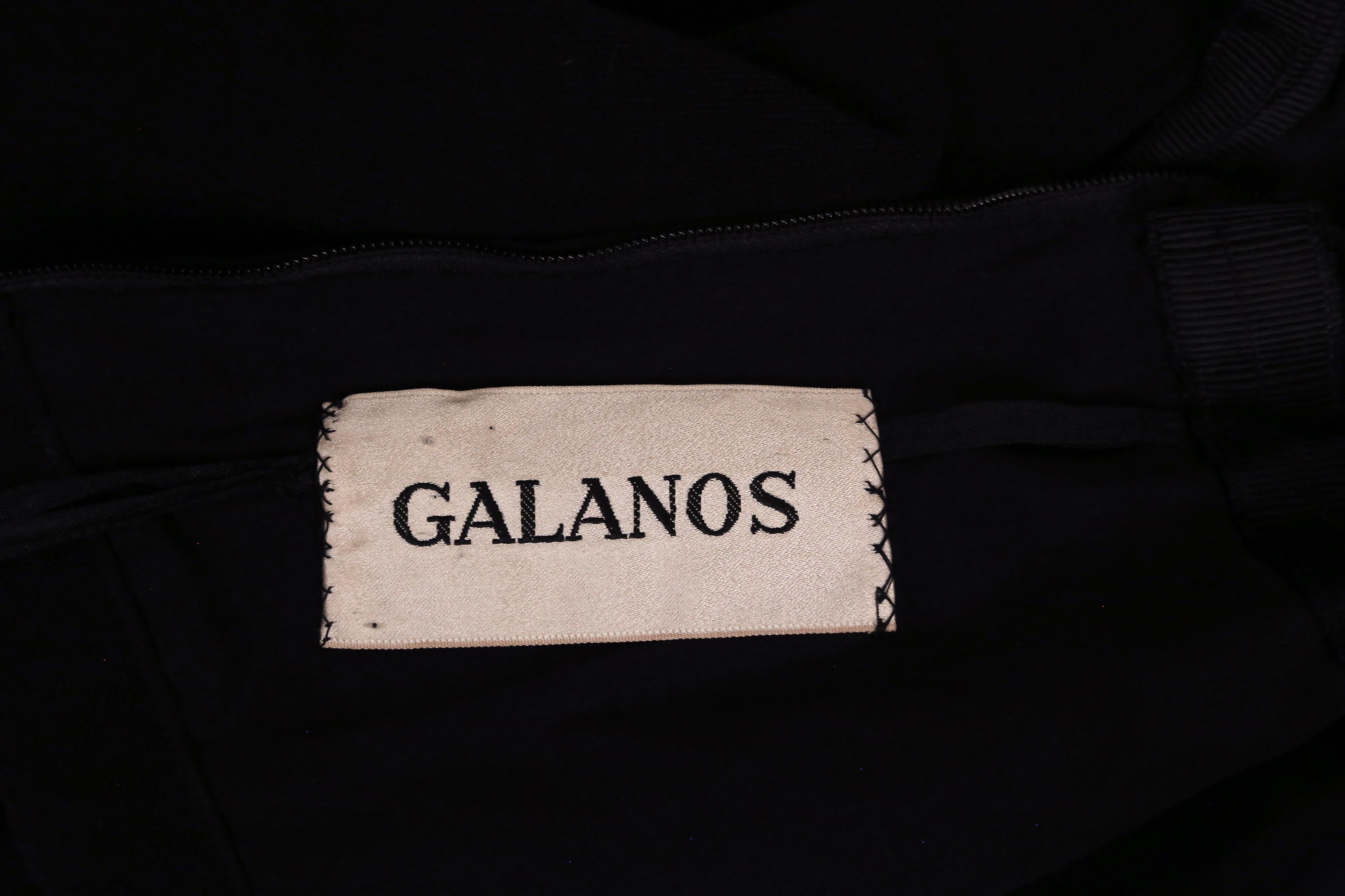 Robe bustier en laine noire GALANOS des années 1960 avec couture et ourlet asymétriques en vente 4