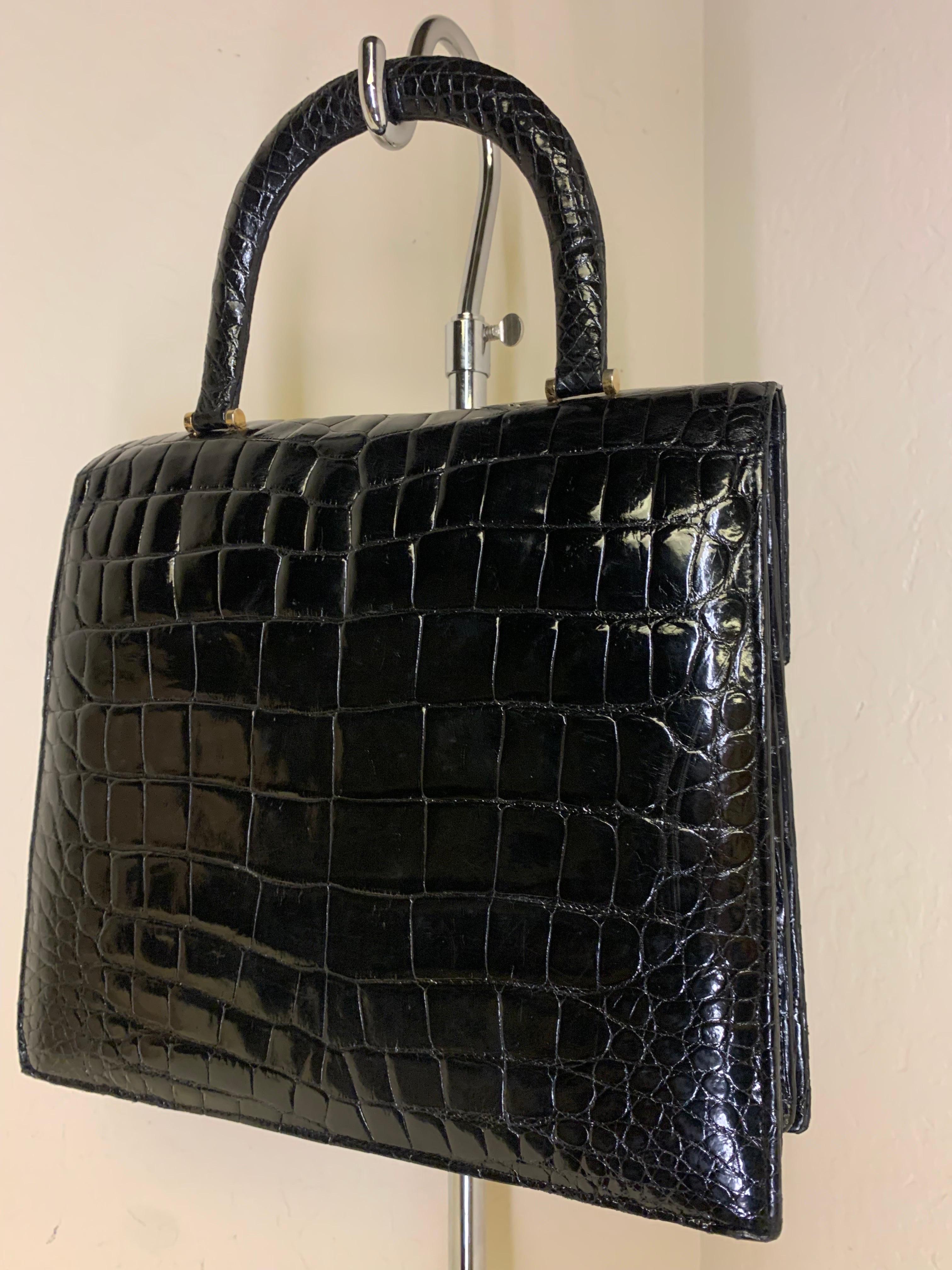 black alligator handbag