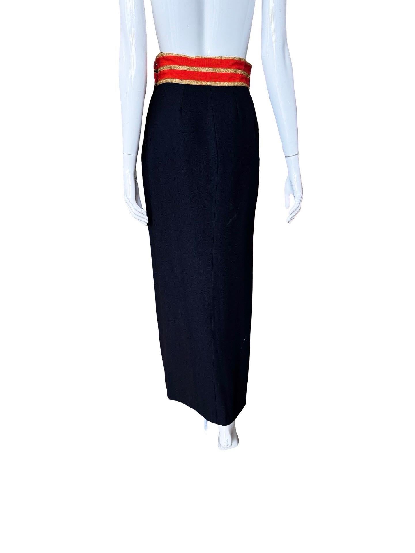 Women's 1960s Geoffrey Beene Bazaar Long Military Skirt For Sale
