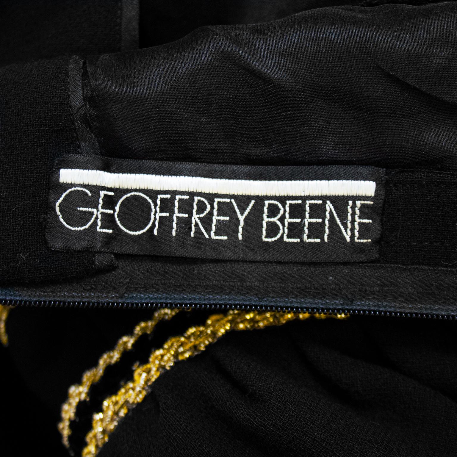Vestido negro y dorado de Geoffrey Beene de los años 60 en venta 1