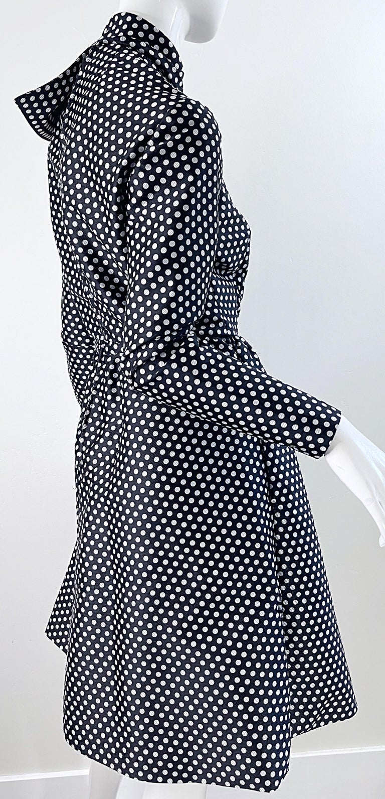 1960s Geoffrey Beene Black And White Vintage 60s Silk A Line Vintage 60s Dress