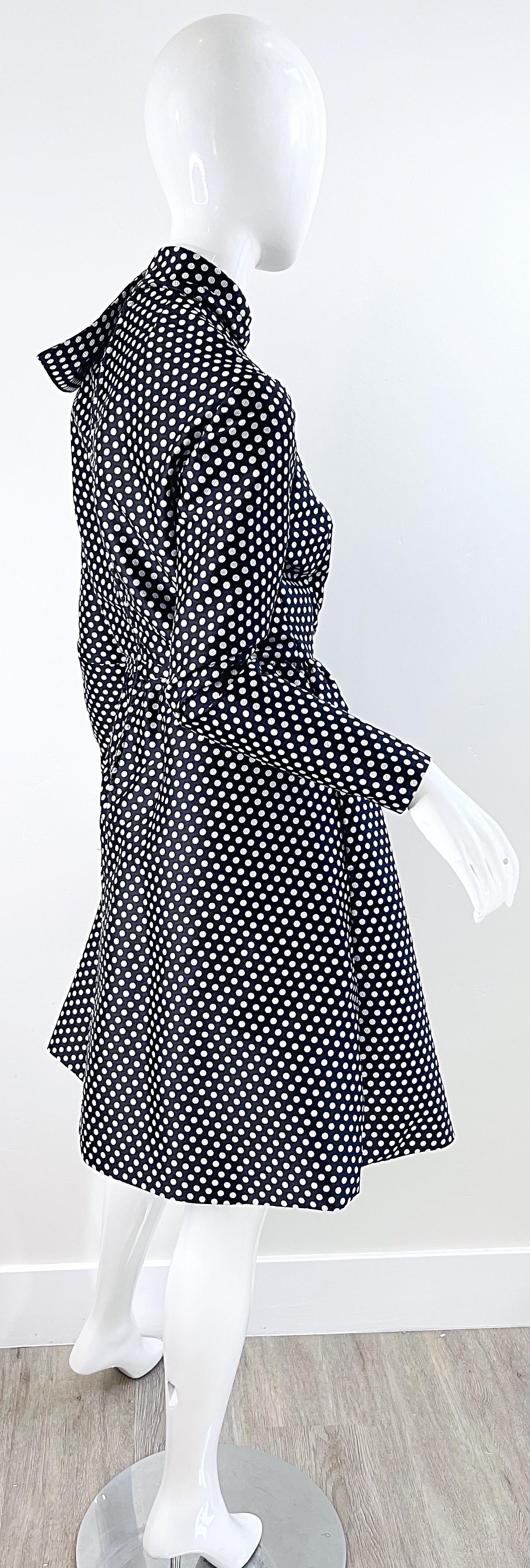 1960s Geoffrey Beene Black and White Vintage 60s Silk A Line Vintage 60s Dress For Sale 3