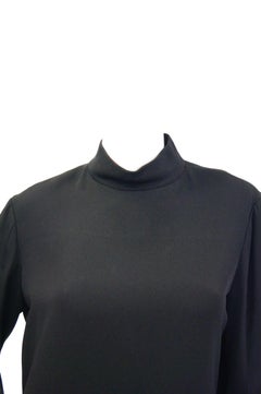 1960s Geoffrey Beene Black Petal Bell Sleeve Cocktail Dress
