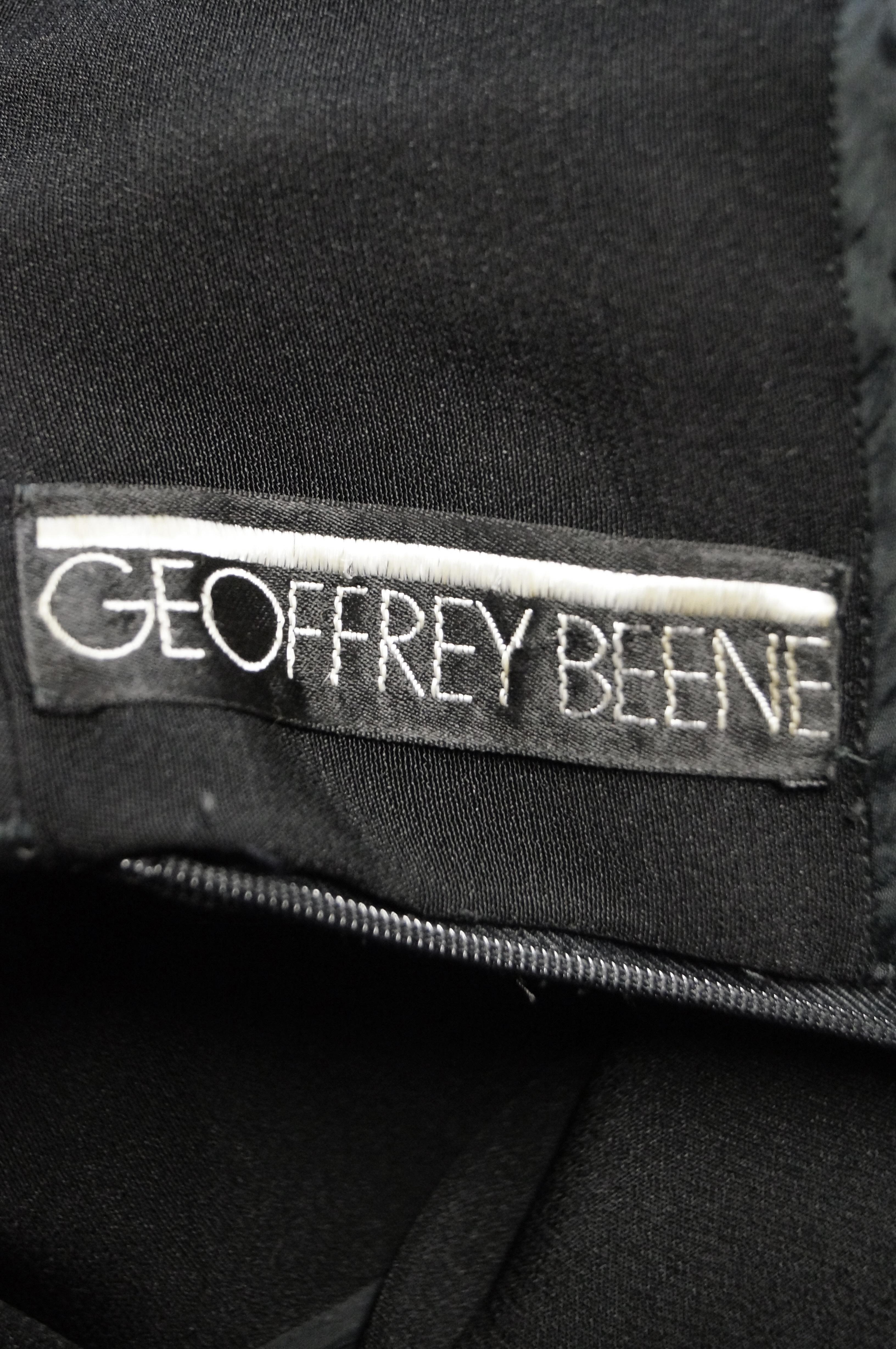 1960s Geoffrey Beene Black Petal Bell Sleeve Cocktail Dress For Sale 4