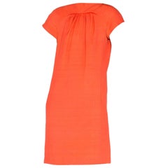 GEOFFREY BEENE Vestido de seda coral de los años 60