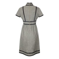 1960s Geoffrey Beene Grey Wool and Black Dress