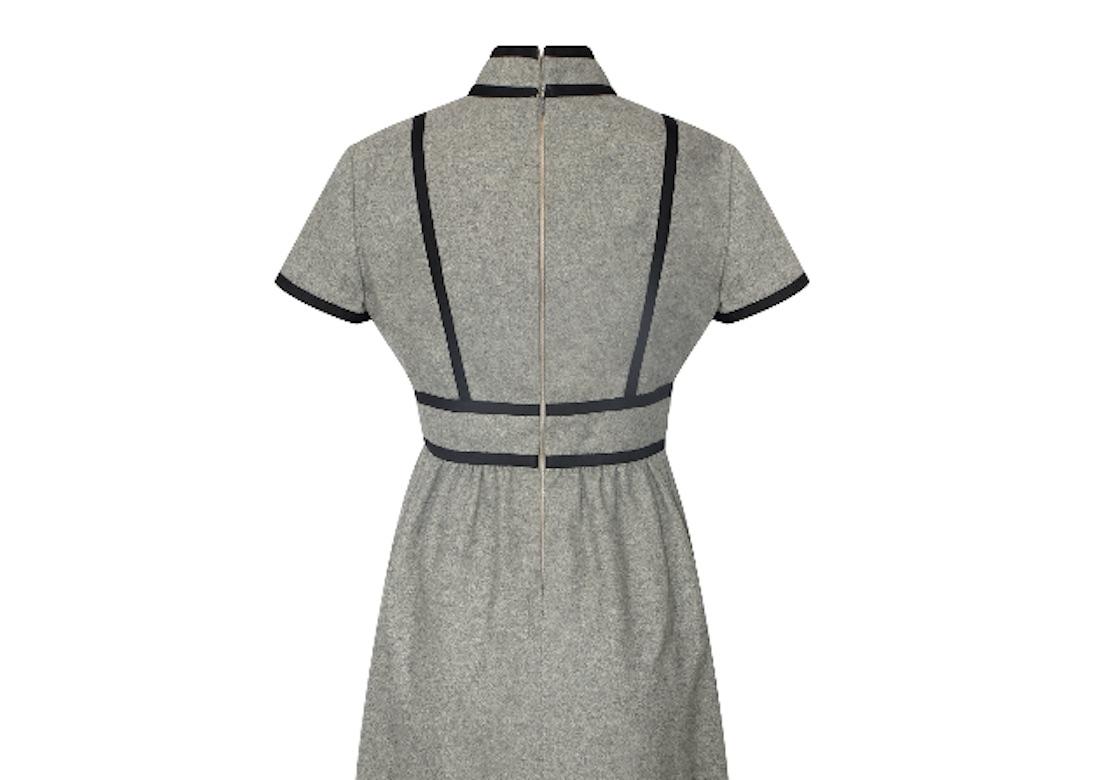 1960s Geoffrey Beene Grey Wool and Black Dress For Sale 1