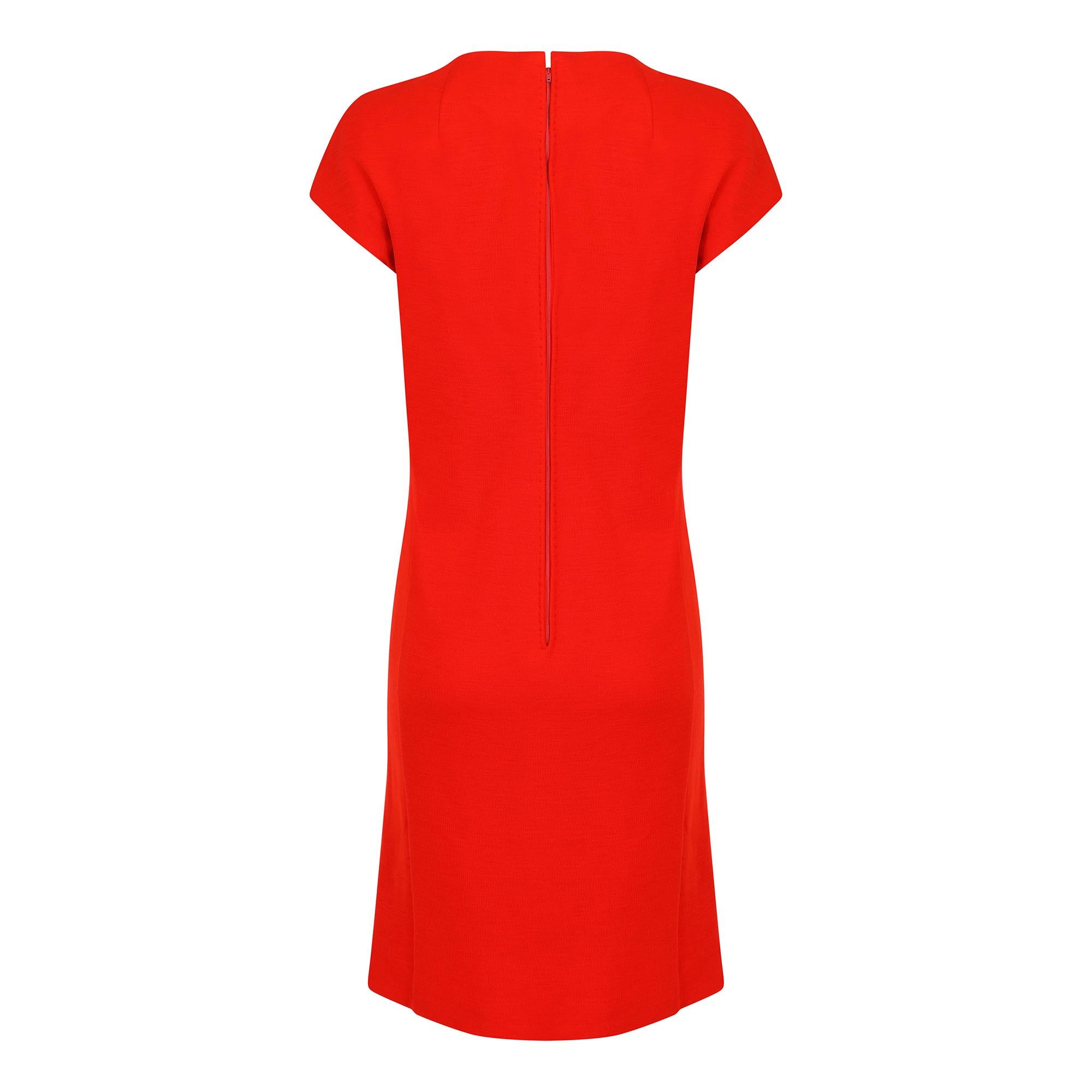 1960s Geoffrey Beene Red Jersey Shift Dress In Excellent Condition For Sale In London, GB