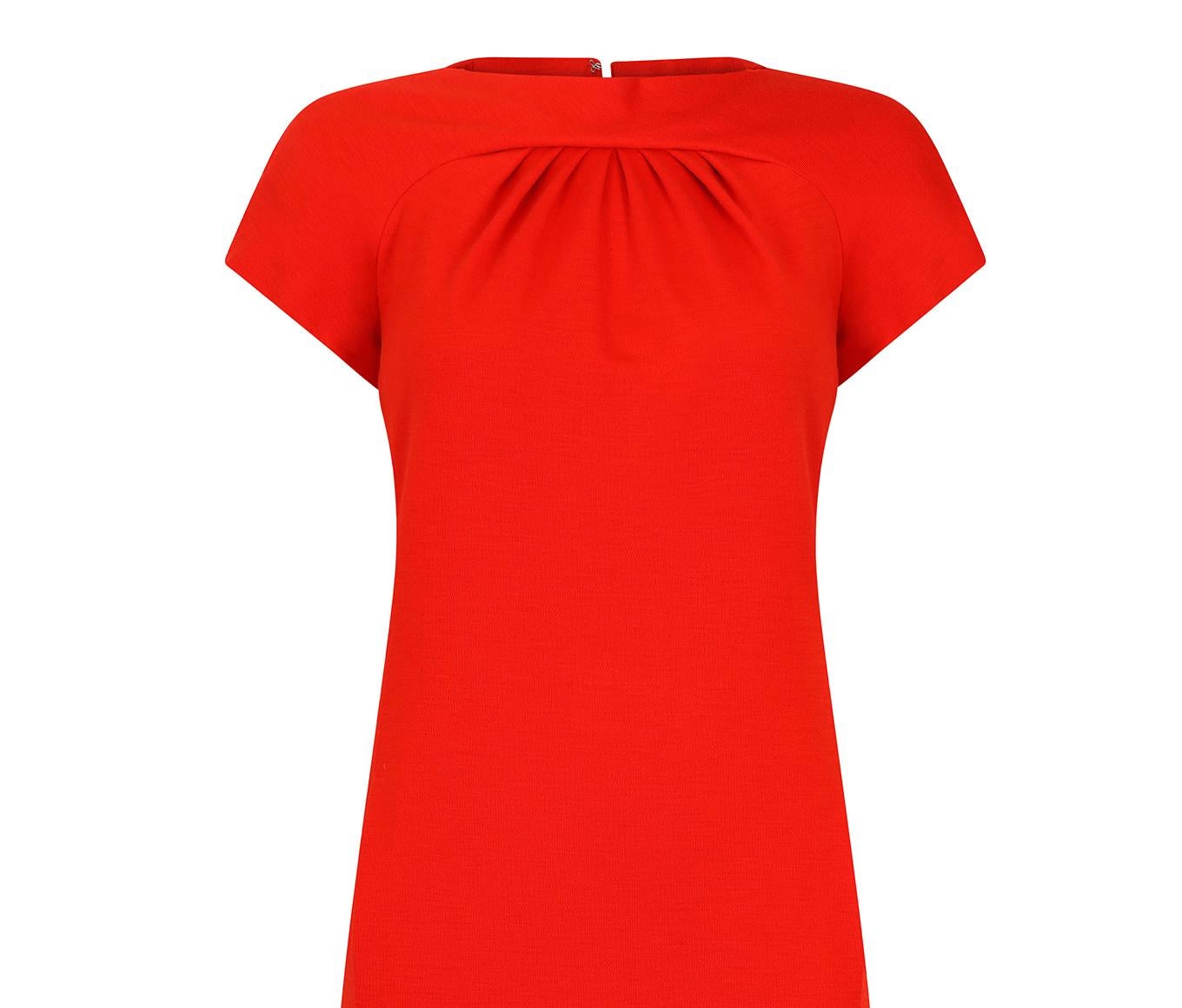 1960s Geoffrey Beene Red Jersey Shift Dress For Sale 1