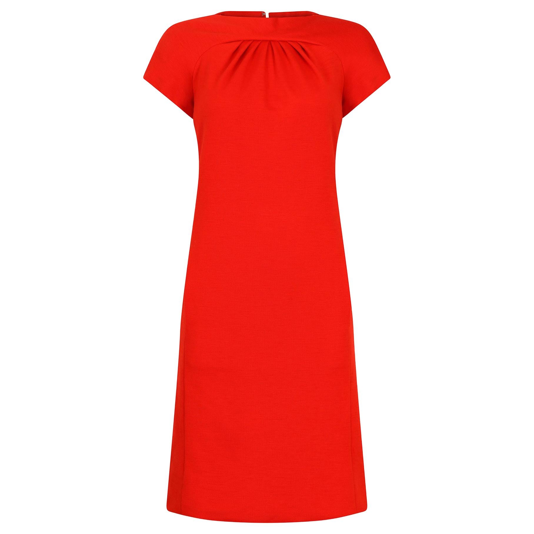 1960s Geoffrey Beene Red Jersey Shift Dress For Sale
