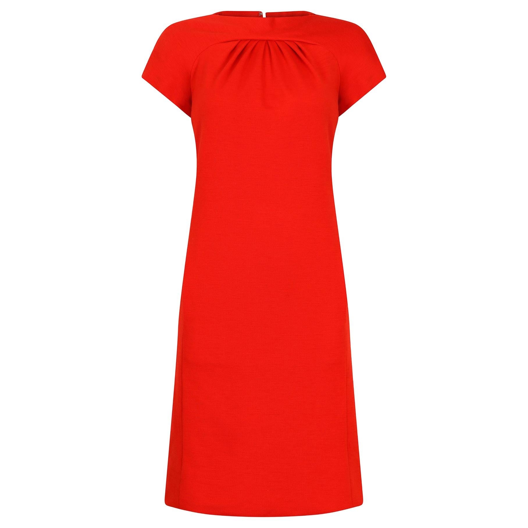 1960s Geoffrey Beene Red Jersey Shift Dress