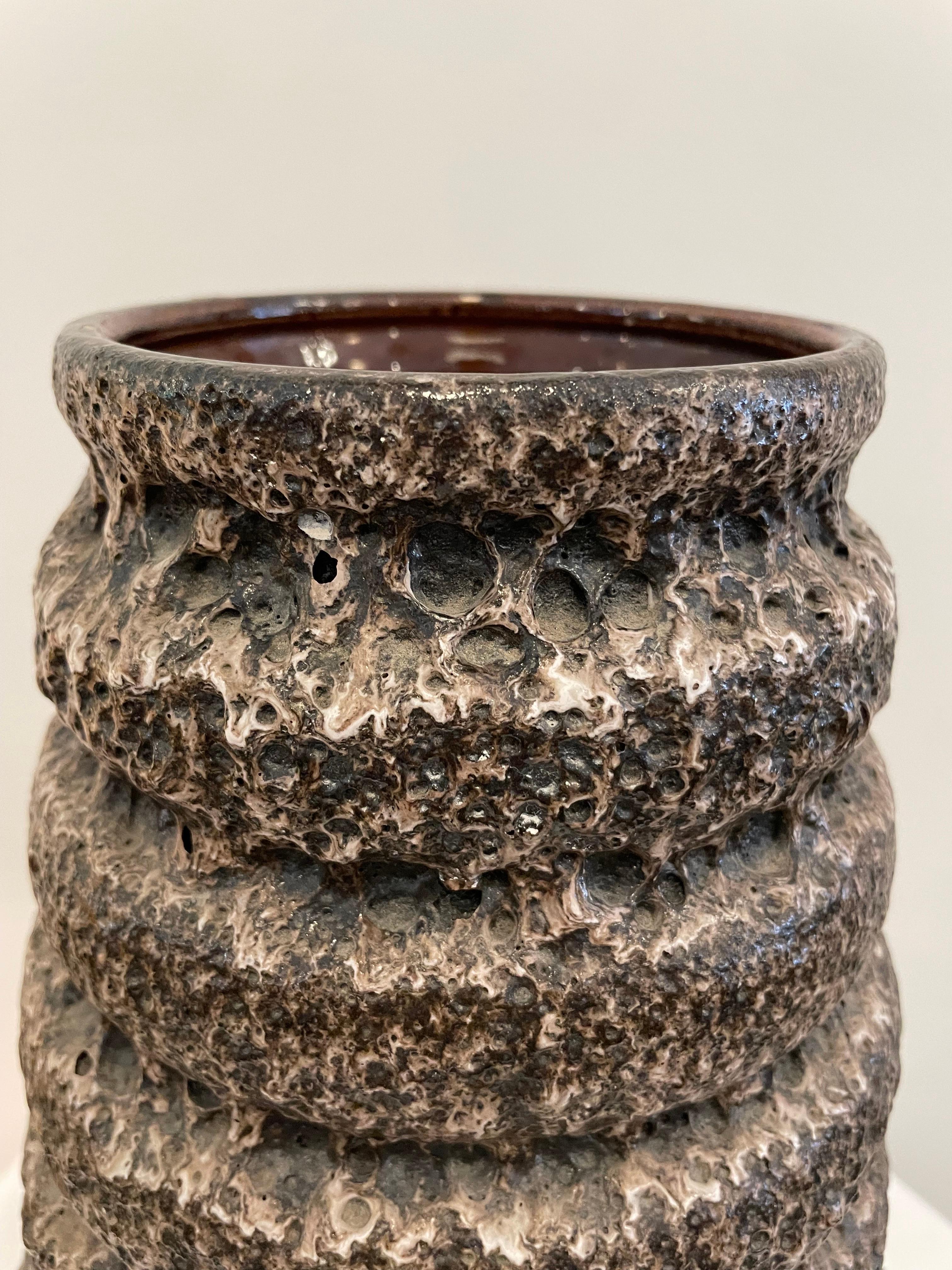 Mid-Century Modern 1960's Geometric Design Lava Pottery from West Germany