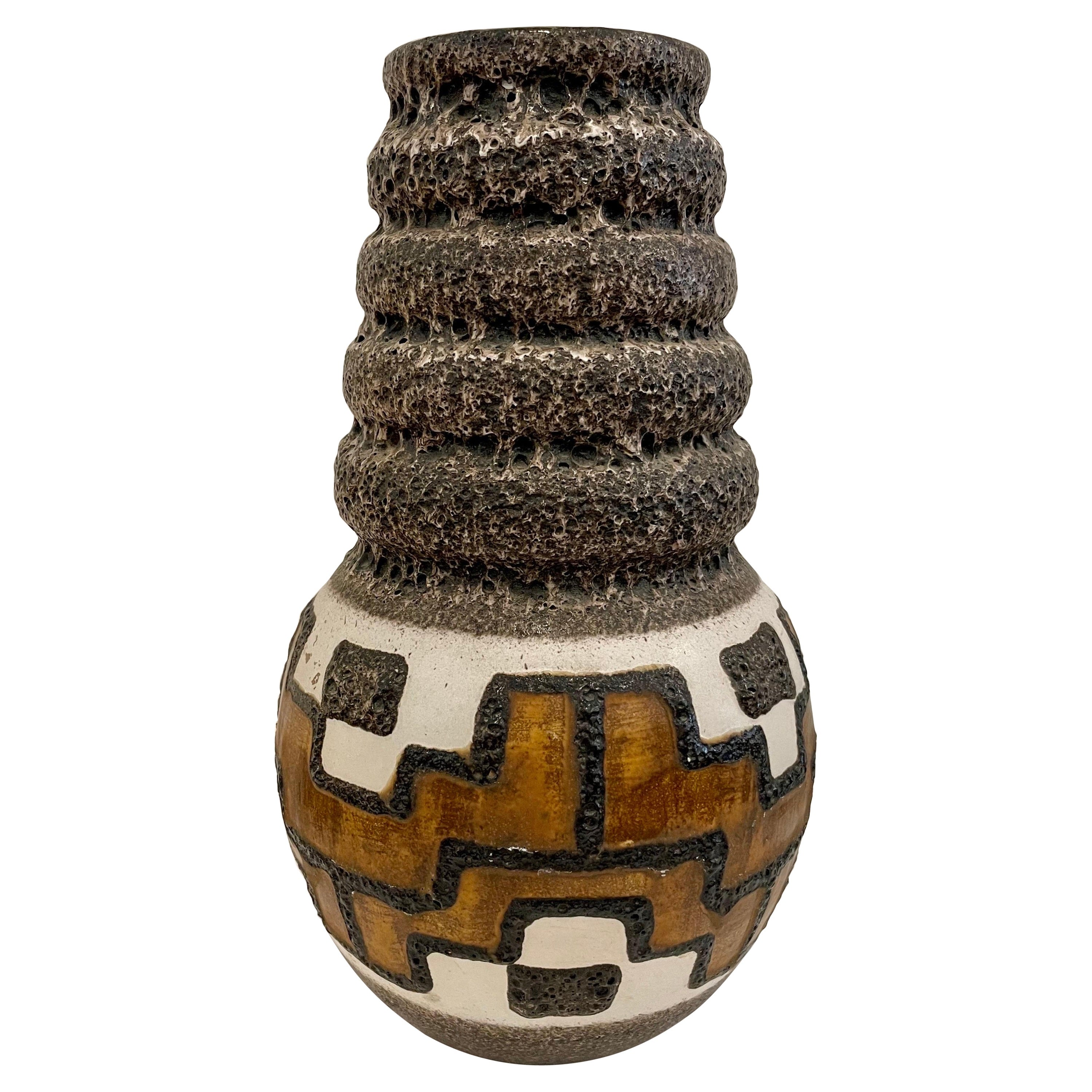 1960's Geometric Design Lava Pottery from West Germany
